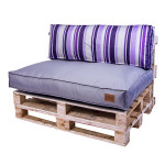 Paletové sedenie Golden Garden GG78 - podsedák a vankúš 120cm x 80cm x 15cm penový granulát sivá s pásmi 1